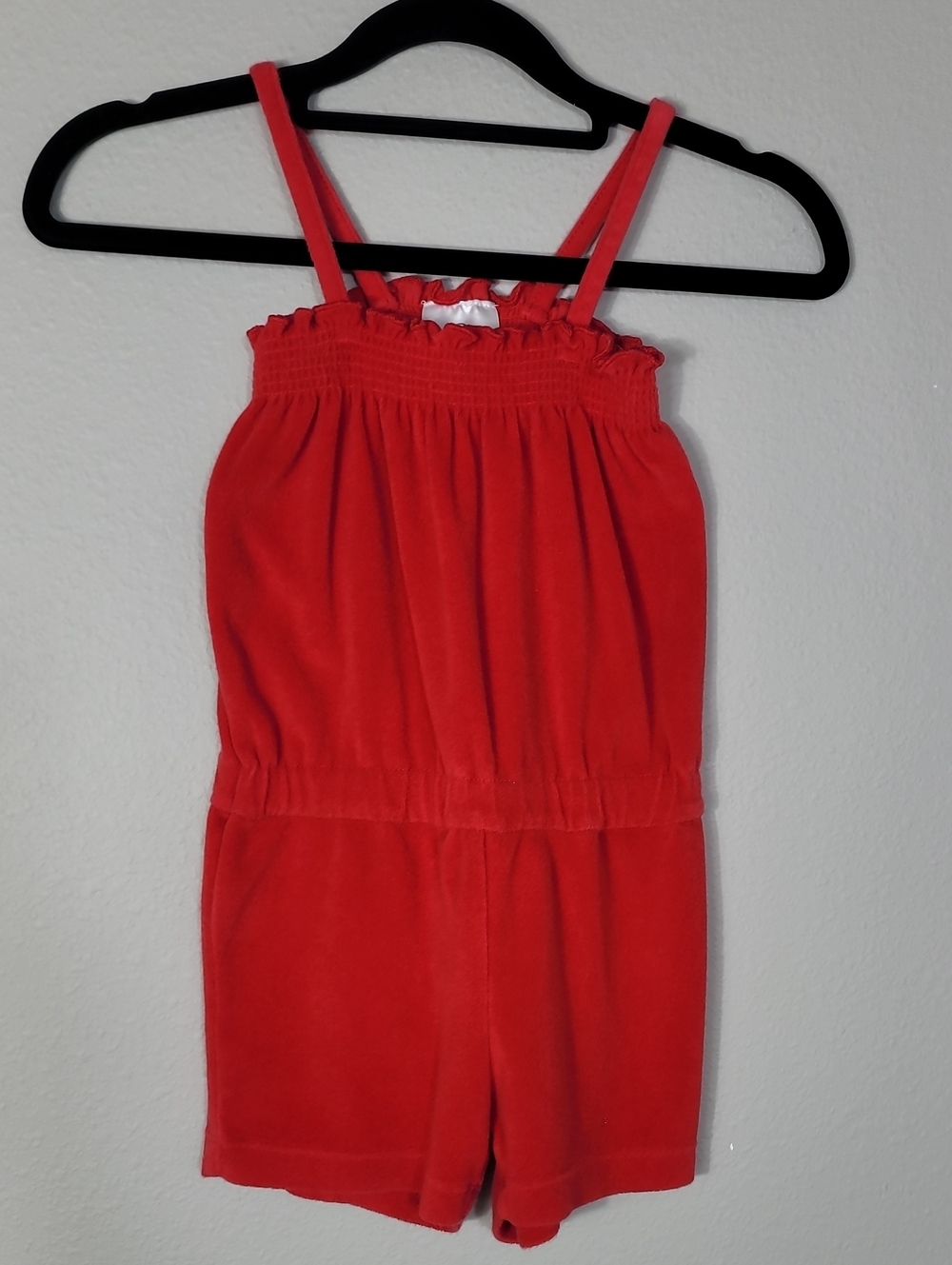 Hanna Andersson Terry Cloth Romper Size 110 cm 4/5 Red Pool Beach Cover Up